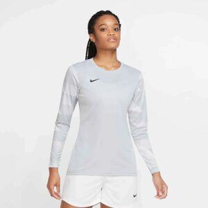 NWT Nike Womens Size Large Gray Dry FIT Park IV Goalkeeper Soccer Jersey Top